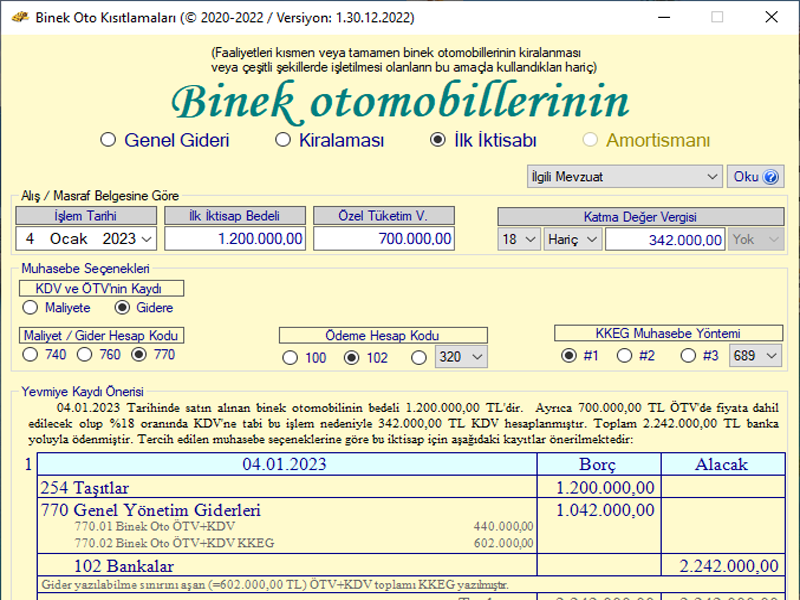 Binek Oto Kısıtlamaları